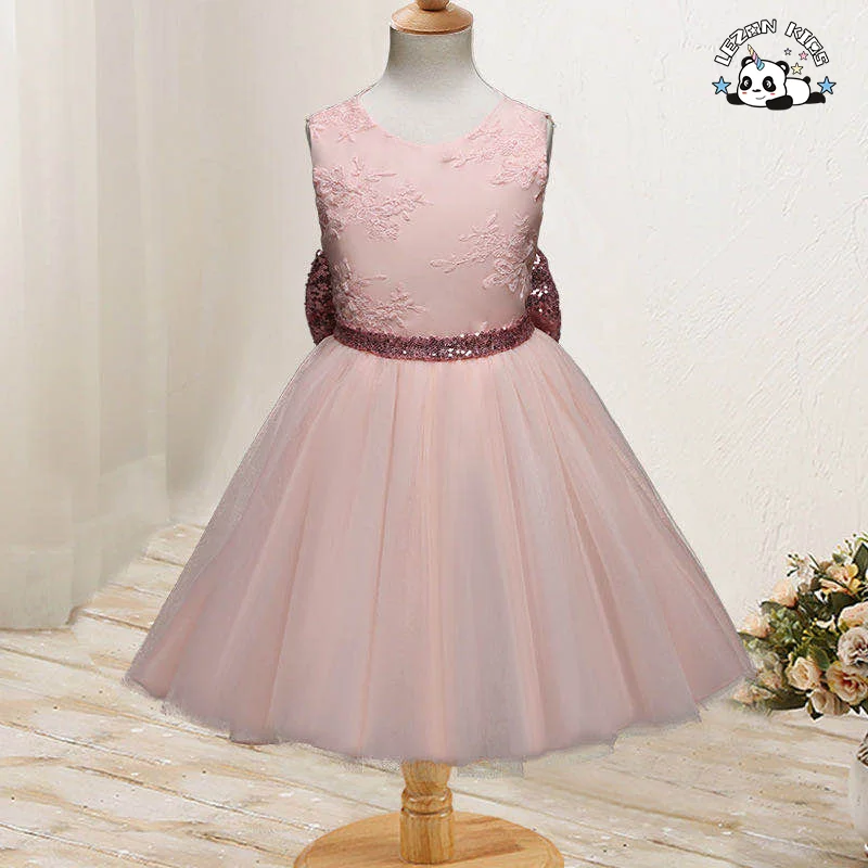 LEZONKIDS - New Fashion Sequin Flower Princess Dress Kids Birthday Wedding Toddler Baby Girls Clothes Children Clothing Dress for Kids